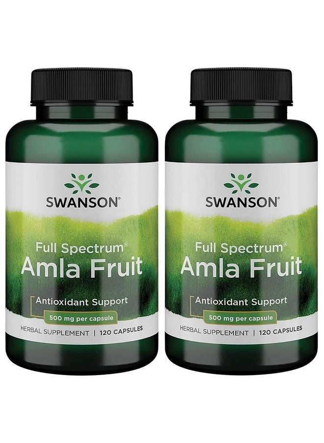 SWANSON Full Spectrum Amla Fruit (Indian Gooseberry) Ayurvedic Herbal Supplement Promoting Vitality & Energy Support Packed With Phytonutrients To Support Wellness (120 Capsules 500Mg Each) 2 Pack - Image 1