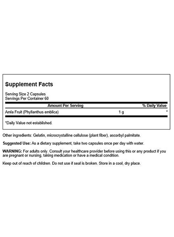 SWANSON Full Spectrum Amla Fruit (Indian Gooseberry) Ayurvedic Herbal Supplement Promoting Vitality & Energy Support Packed With Phytonutrients To Support Wellness (120 Capsules 500Mg Each) 2 Pack - Image 3