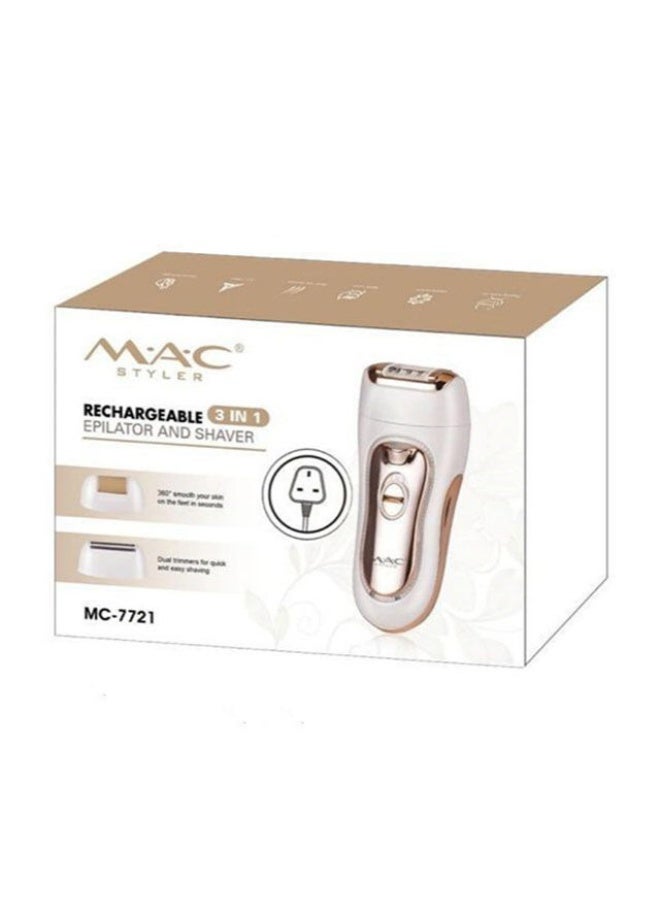 ماك ستايلر ماكينة إزالة الشعر وإعادة الشحن 3 في 1 من ماك ستايلر – موديل MC-7721 - Image 2