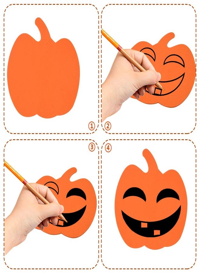mifengda 50pcs Foam Halloween Pumpkins Halloween Crafts Kit Foam DIY Pumpkin Decorating Pumpkin Shaped Foam Large Halloween Foam Pumpkin Craft Kit for Halloween Kids DIY Crafts Party Decorations,6inch - Image 5