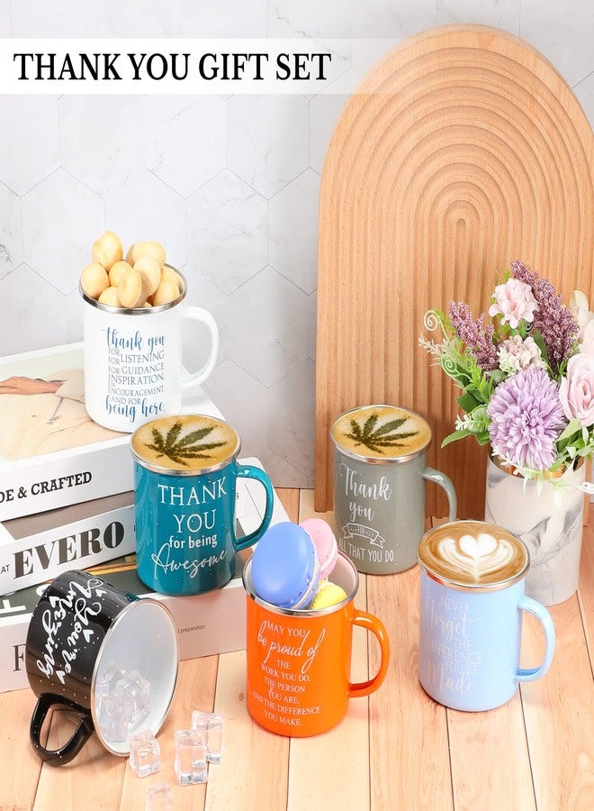 Sieral 6 Pcs Employee Appreciation Gifts Bulk Thank You Mugs 12 oz Inspirational Enamel Coffee Mugs Appreciation Gift for Graduation Nurse Teacher Volunteer Coworker Team Office Staff - Image 4