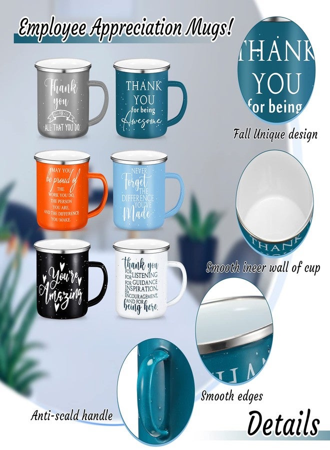 Sieral 6 Pcs Employee Appreciation Gifts Bulk Thank You Mugs 12 oz Inspirational Enamel Coffee Mugs Appreciation Gift for Graduation Nurse Teacher Volunteer Coworker Team Office Staff - Image 3