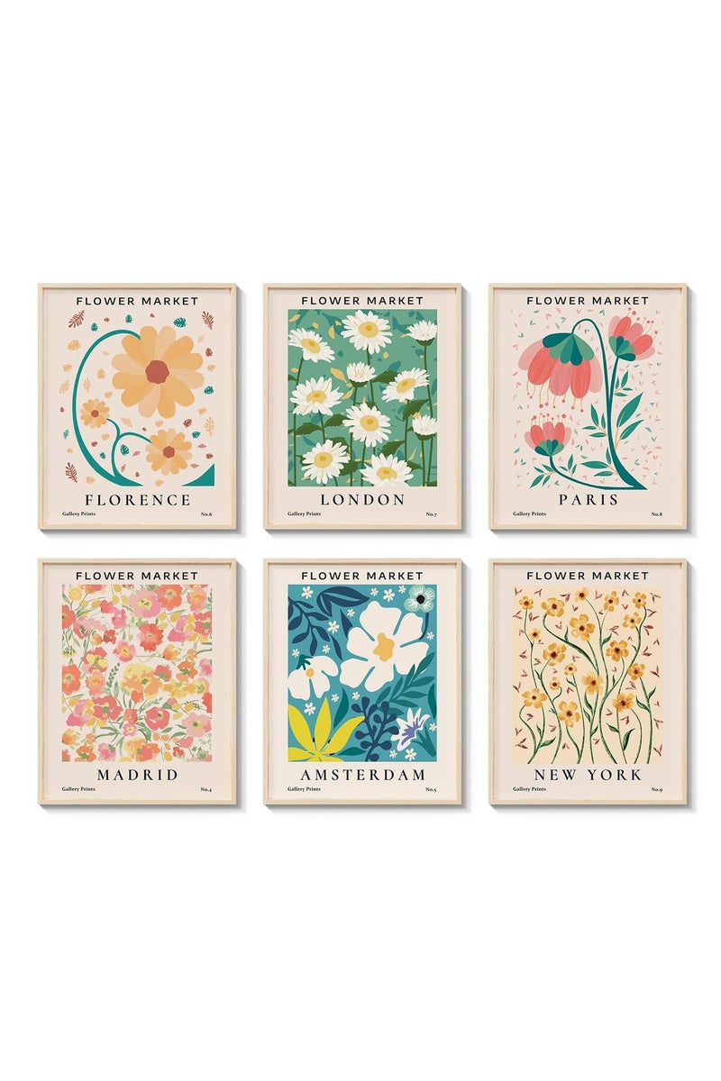 ARPEOTCY Flower Market Wall Art Prints Set - Image 1