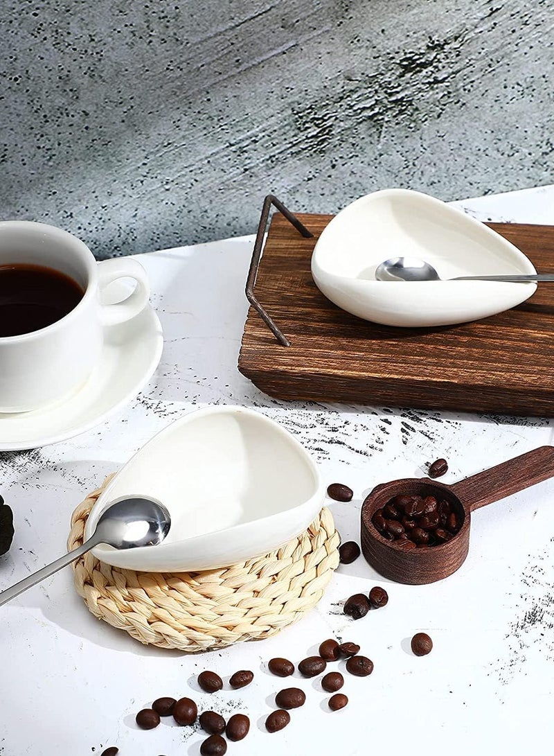 بريتيل صينية وزن الشاي والقهوة من السيراميك لون أبيض - Image 2