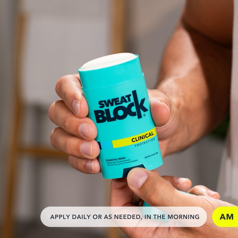 SweatBlock Clinical Strength Antiperspirant and Deodorant System for Men and Women Roll-On 1.2 fl oz for Sweat Control Plus 2.7 oz Stick for 48 Hour Odor Protection Hyperhidrosis Treatment Kit - Image 5