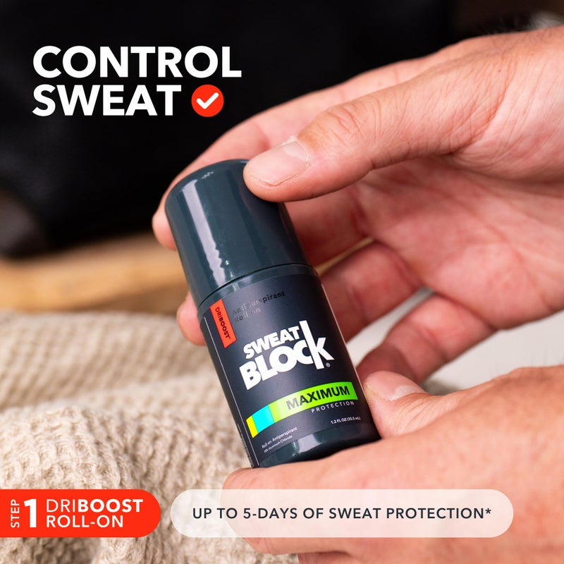 SweatBlock Clinical Strength Antiperspirant and Deodorant System for Men and Women Roll-On 1.2 fl oz for Sweat Control Plus 2.7 oz Stick for 48 Hour Odor Protection Hyperhidrosis Treatment Kit - Image 2