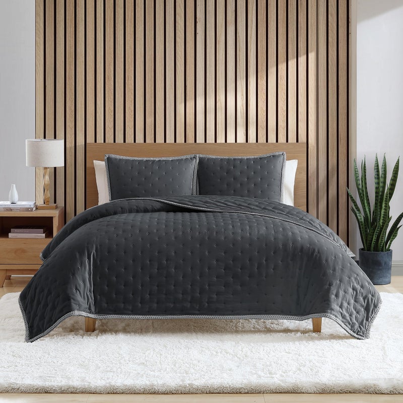 UGG Devon Braid Full/Queen Quilt Set â€“ Soft Lightweight 3-Piece Bedding with Quilt and Shams, Hypoallergenic & Breathable, Full/Queen, Birch - Image 2