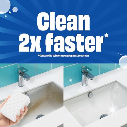 Scrubbing Bubbles Easy Clean Quick Eraser, Multipurpose Durable Bathroom Cleaner Sponge for Shower and Tub Tiles, Sinks, Faucets, Counters, Toilets, Glass Doors & More, 8 Pack Case (32 Erasers Total) - Image 2