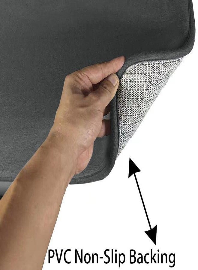 Madeals Memory Foam Bathroom Mat Set 3 Piece Bathroom Contour Rugs Combo, Soft Shaggy 2 Piece Bath Shower Mat and U-Shaped Toilet Floor Rug Carbon Gray - Image 3