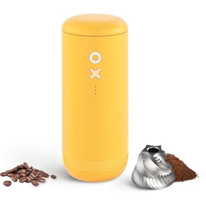 AOOEDDI Burr Coffee Grinder  Electric Portable Small Quiet Adjustable Conical Burr Coffee Bean Mill 20 Grind Settings For Espresso PourOver French Press Moka A Timemore Brand Sunshine Yellow - Image 1