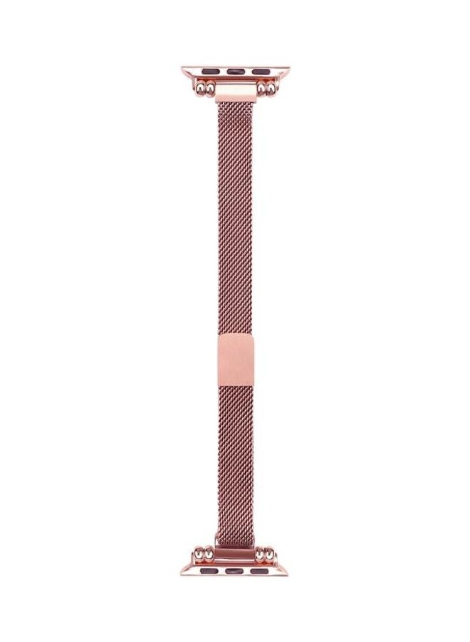 NIBEMINENT Milan Bracelet Stainless Steel Strap for Apple Watch Series 7/6/SE/5/4/3/2/1 38/40/41mm Rose Pink  - Image 2