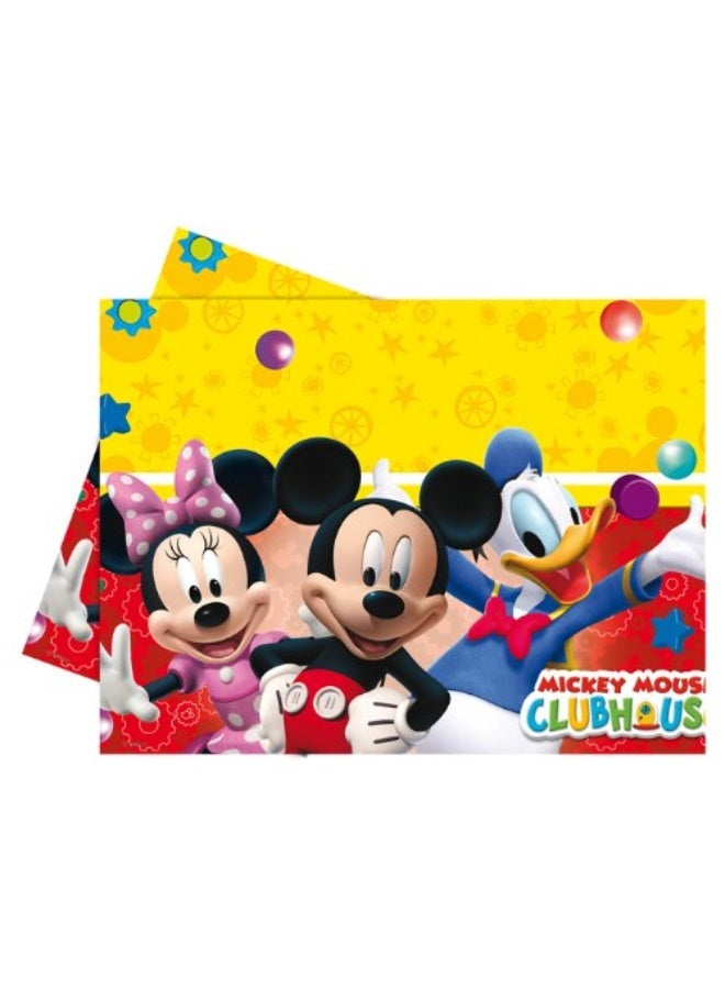 Disney Ciao Playful Mickey Plastic Tablecloth 120x180 cm – Colorful Mickey Mouse, Minnie Mouse and Donald Duck Party Table Cover for Kids Birthday, Disney Themed Celebrations and Decoration Setups - Image 1