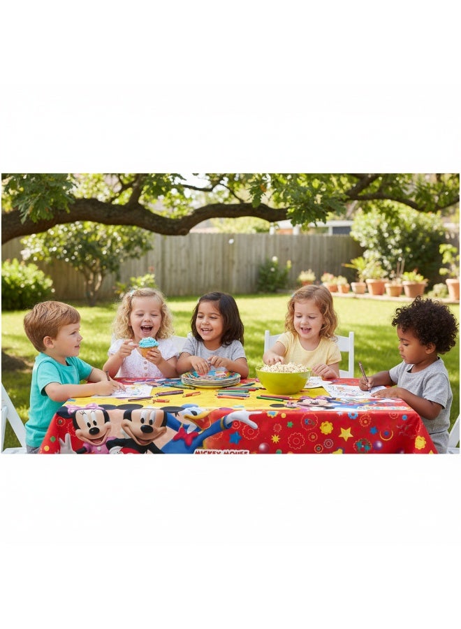 Disney Ciao Playful Mickey Plastic Tablecloth 120x180 cm – Colorful Mickey Mouse, Minnie Mouse and Donald Duck Party Table Cover for Kids Birthday, Disney Themed Celebrations and Decoration Setups - Image 3