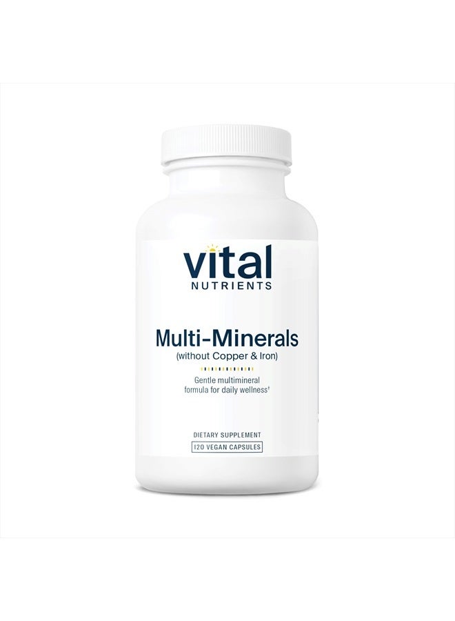 Vital Nutrients Multi-Minerals - Citrate/Malate Formula (No Copper or Iron) - High Potency Gentle Formula with High Nutritional Value - 120 Vegetarian Capsules per Bottle - Image 1
