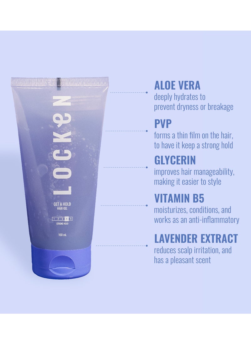 HAIR GEL – Strong Hold Styling Gel for Curls & Sleek Looks – Flake-Free (150ml)