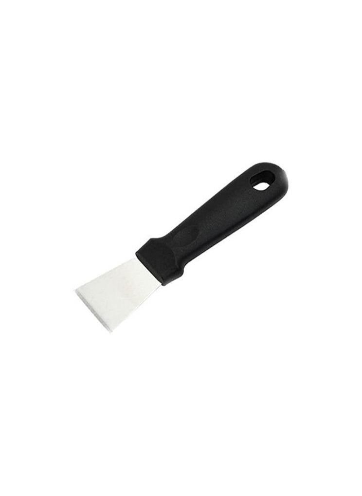 Spaceshoop 1 Piece Multi Purpose Kitchen Cleaning Spatula Hangable Stainless Steel Degreasing Shovel Gap Oil Stain Cleane Tool Suitable for Cleaning Refrigerator Ice Cubes and Kitchen Grease Straight Black  - Image 1