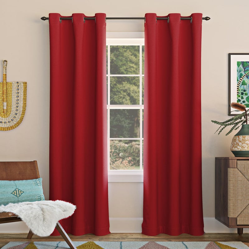 Sun Zero Easton Energy Saving Blackout Grommet Curtain Panel, 40" x 84", Red - Image 1