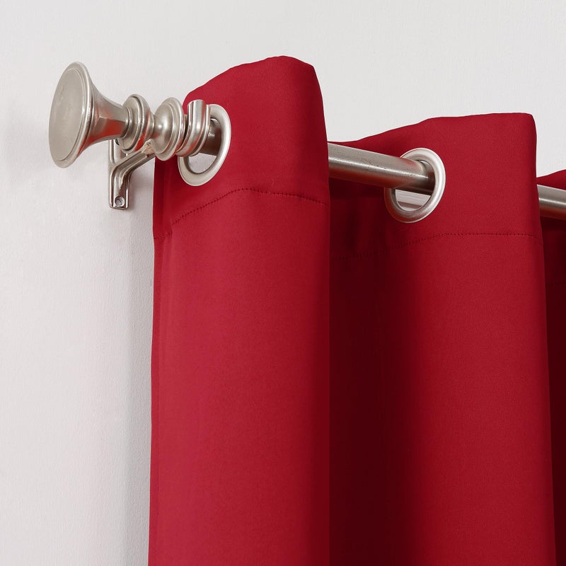 Sun Zero Easton Energy Saving Blackout Grommet Curtain Panel, 40" x 84", Red - Image 2