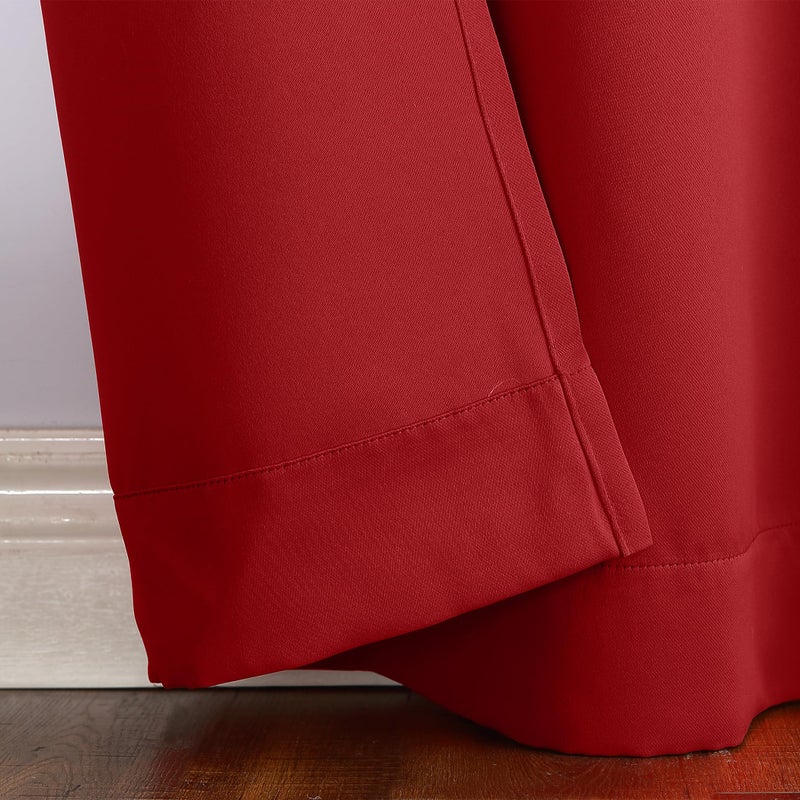 Sun Zero Easton Energy Saving Blackout Grommet Curtain Panel, 40" x 84", Red - Image 3