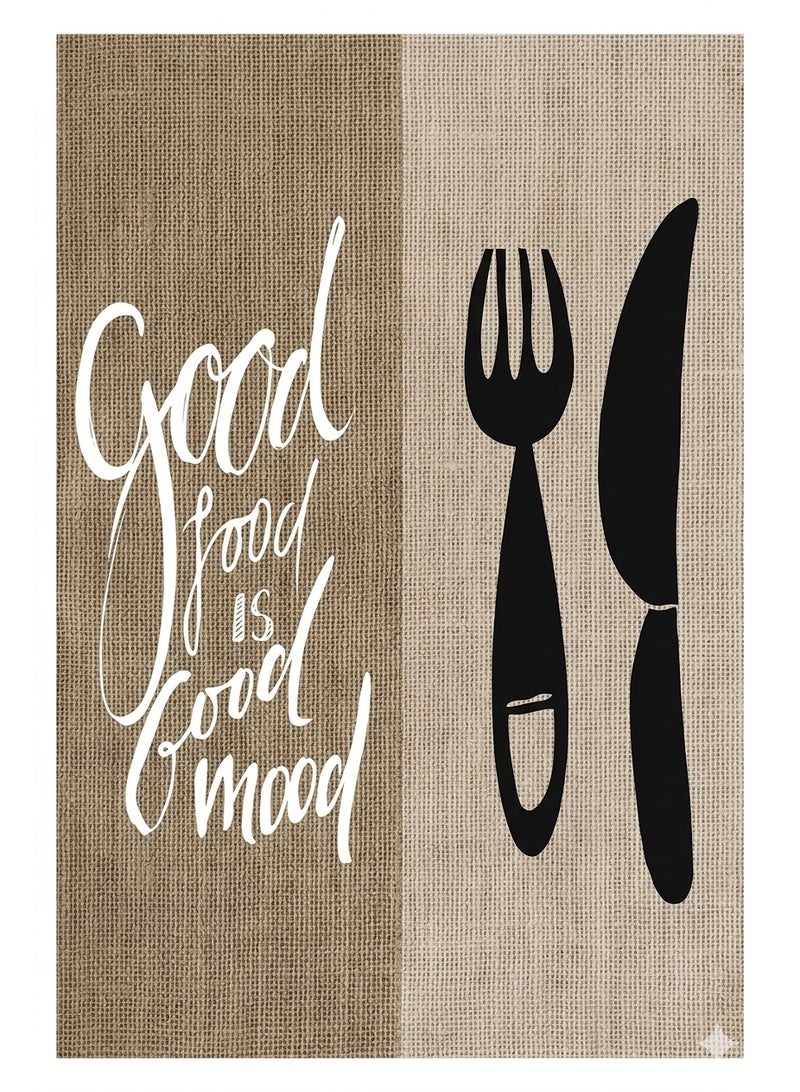 العنوان: مشاية مطبخ 3D مودرن - تصميم "Good Food" - مقاس 120×180 سم - بظهر دوتس مانع للانزلاق - Image 3