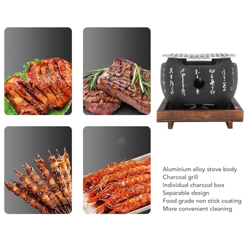 Bewinner Japanese Grill with Portable Round Design, BBQ Grill Food Charcoal Stove for Household Barbecue Tool - 2 Size Available (S) - Image 2