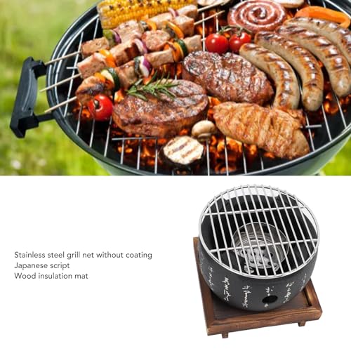 Bewinner Japanese Grill with Portable Round Design, BBQ Grill Food Charcoal Stove for Household Barbecue Tool - 2 Size Available (S) - Image 3