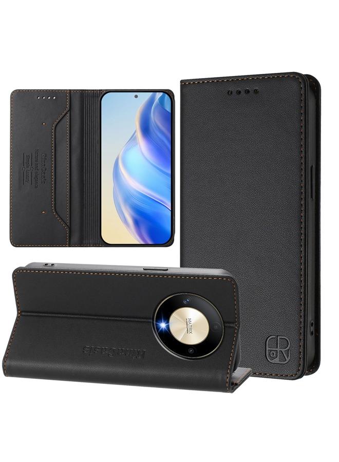 S-TOP Case For Honor X9b / Magic6 Lite 5G Global RC01 Dual-Folded Magnetic Suction RFID Leather Phone Case - Image 1