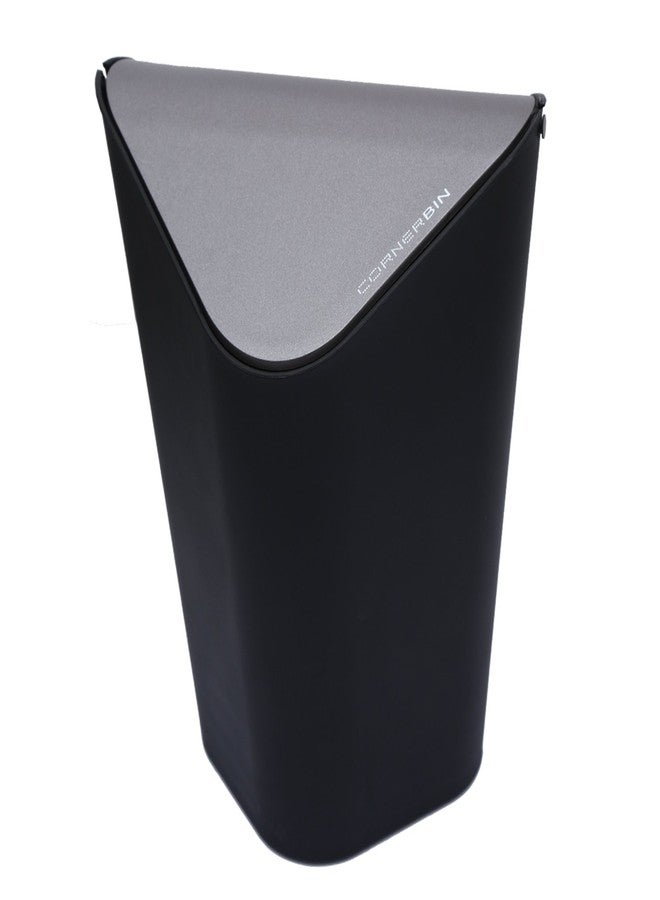 Jaypee Plus Corner Bin Garbage Bin Trash Can |Triangle Shape Dustbin For Home, Kitchen, Bathroom, Office, 9 Litre, Black - Image 1