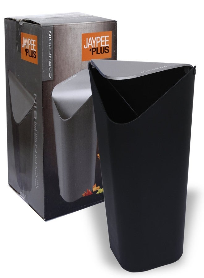 Jaypee Plus Corner Bin Garbage Bin Trash Can |Triangle Shape Dustbin For Home, Kitchen, Bathroom, Office, 9 Litre, Black - Image 3