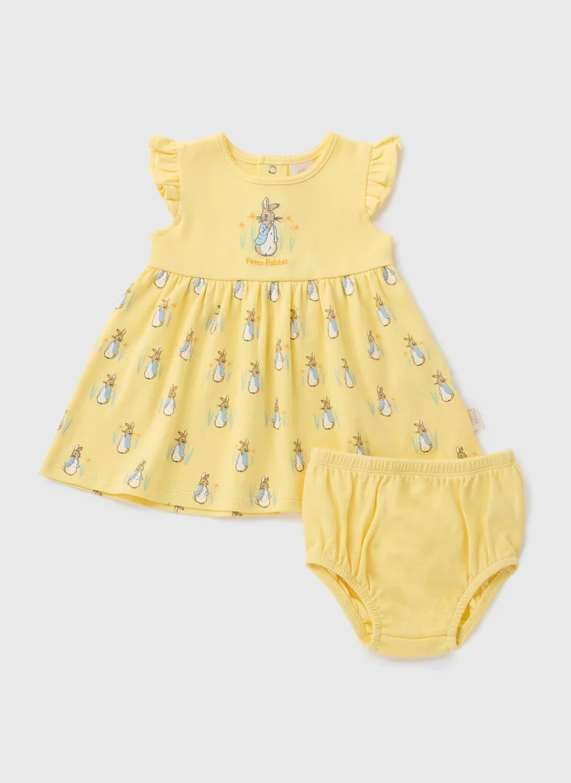 Matalan Peter Rabbit Baby Yellow Dress Set