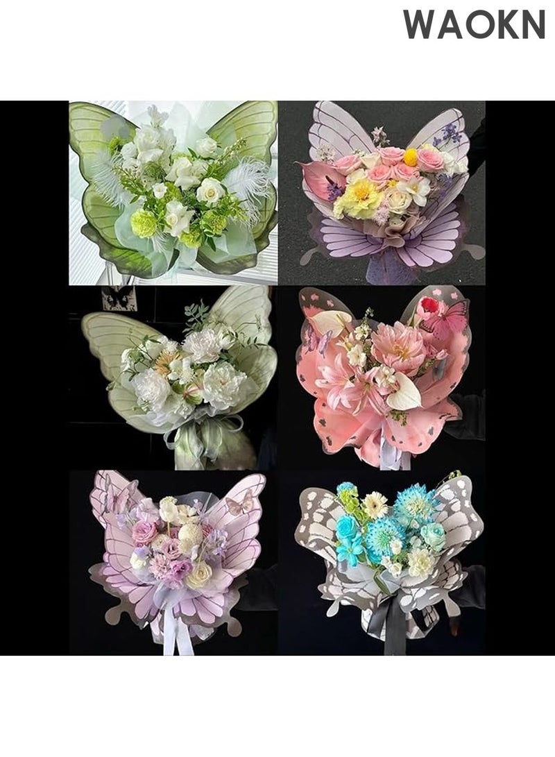 WAOKN Set of 11 Butterfly Wrapping Paper, Flower Wrapping Paper, Waterproof Flower Bouquet Wrapping Paper, Butterfly Bouquet Accessories for Weddings, Birthdays, Flower Shops, Crafts - Image 4