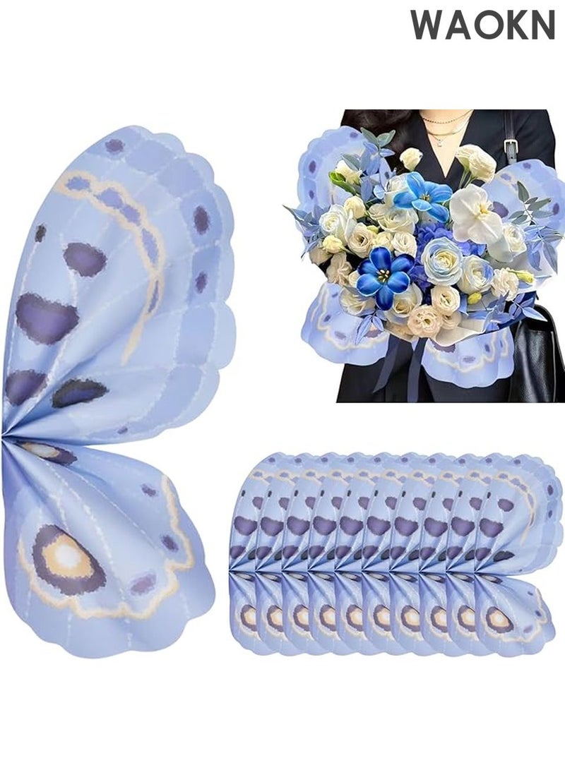 WAOKN Set of 11 Butterfly Wrapping Paper, Flower Wrapping Paper, Waterproof Flower Bouquet Wrapping Paper, Butterfly Bouquet Accessories for Weddings, Birthdays, Flower Shops, Crafts - Image 1