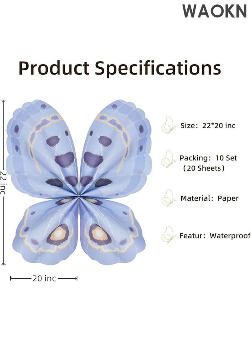 WAOKN Set of 11 Butterfly Wrapping Paper, Flower Wrapping Paper, Waterproof Flower Bouquet Wrapping Paper, Butterfly Bouquet Accessories for Weddings, Birthdays, Flower Shops, Crafts - Image 3