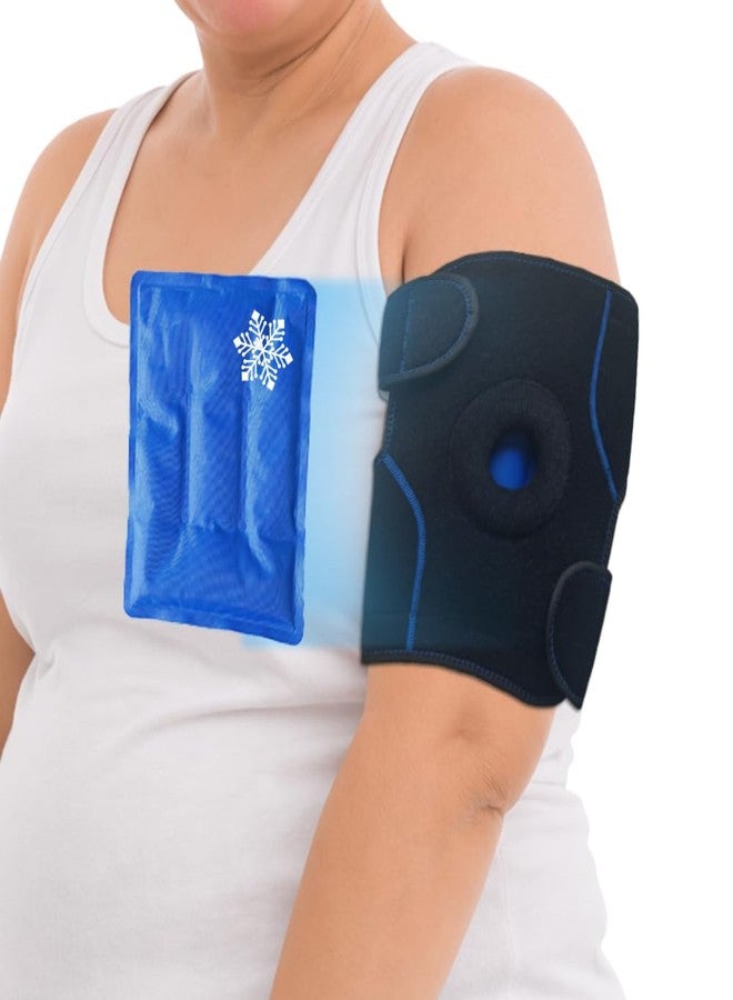 King Mills Plus Size Bicep Brace with Ice Pack, Ideally Used as Tricep Tendonitis Brace with Hot & Cold Therapy for Women and Men, Relieving Pains and Discomfort of Your Upper Arm. - Image 1