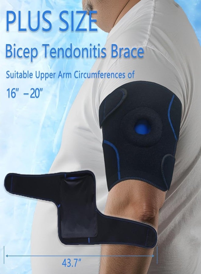 King Mills Plus Size Bicep Brace with Ice Pack, Ideally Used as Tricep Tendonitis Brace with Hot & Cold Therapy for Women and Men, Relieving Pains and Discomfort of Your Upper Arm. - Image 2