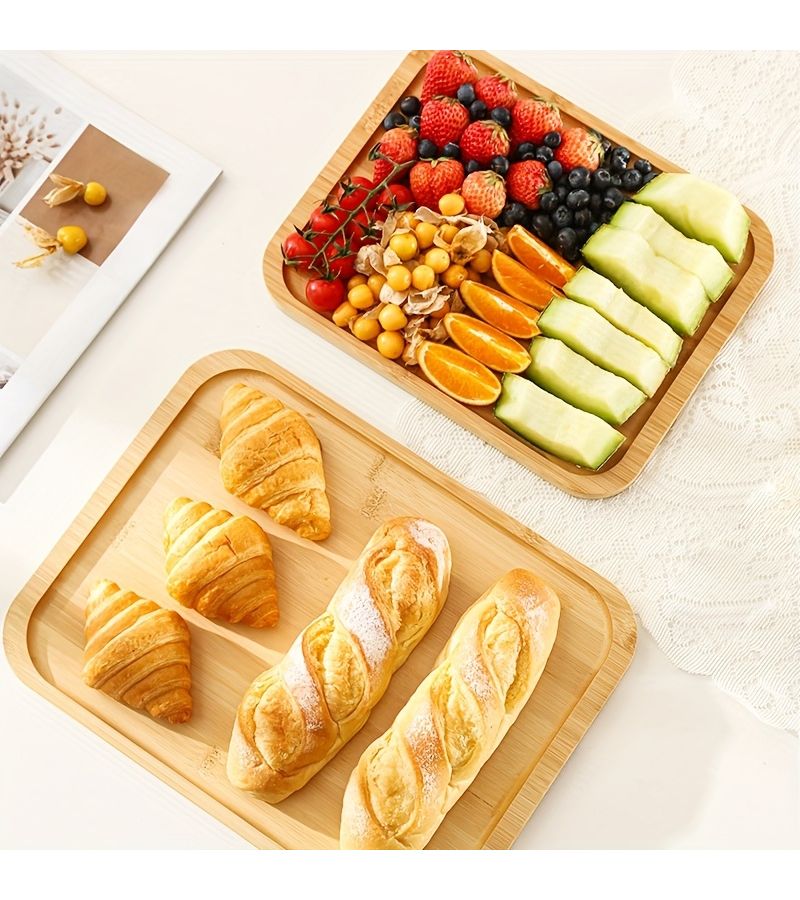 Bamboo Wood Cheese Board With Acrylic Lid for Serving Snacks Portable Cutting Tray - Image 5