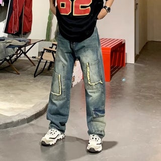 American Style Vintage Washing Fringe Straight-leg Loose-fit Jeans Mens Casual Trousers Niche Design Sensibility Trendy Brand Blue - pzsku/Z90BEB17F77FD01059D78Z/45/1746224771/75c04187-95f1-4c95-a9ec-7fd00aa6f020