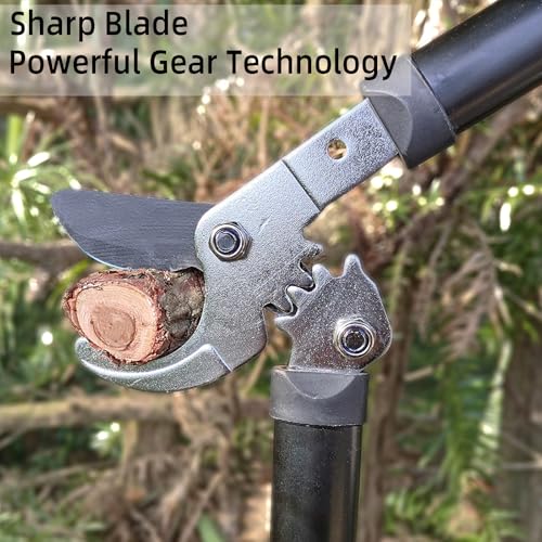 KLDOLLAR Loppers Tree Trimmer Branch Cutter with Powerful Gear Action, Super Pruner Tree Clippers Tree Pruner, Chops Thick Branches Ease, Sharp Steel Blade with 1.3 Inch Cutting Capacity(15 Inch) - Image 3