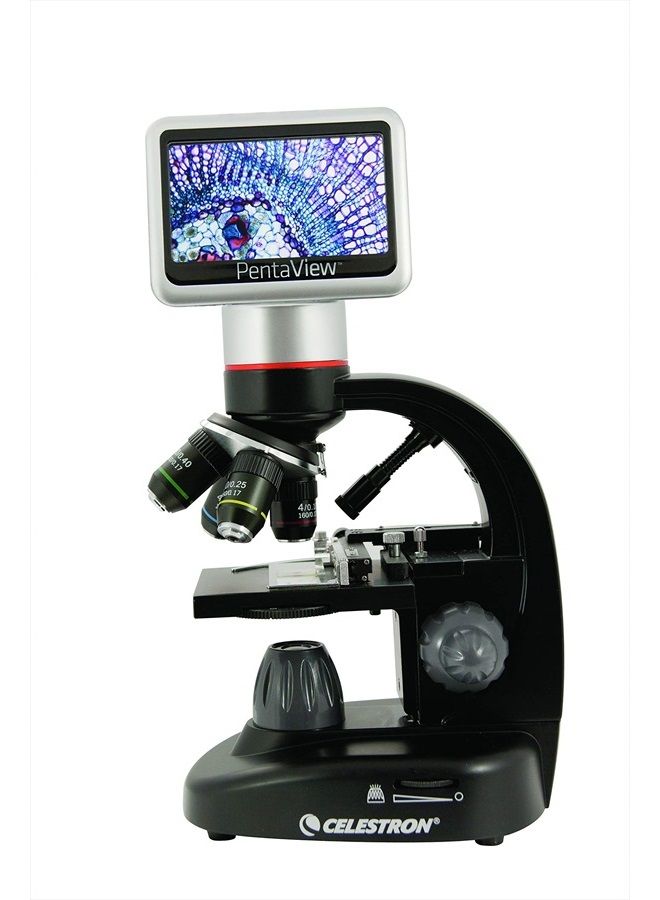 Celestron – PentaView LCD Digital Microscope– Biological Microscope with a Built-In 5MP Digital Camera – Adjustable Mechanical Stage –Carrying Case and 4GB Micro SD Card  - Image 2