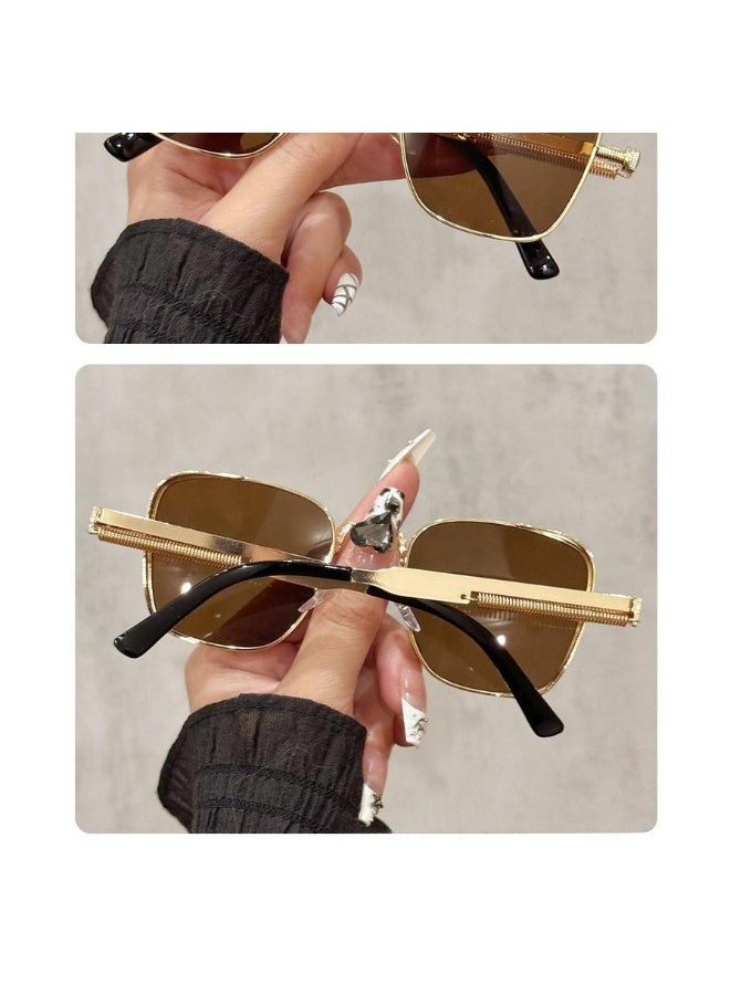 Metal Retro Square Steampunk Sunglasses with UV400 Protection - Image 2