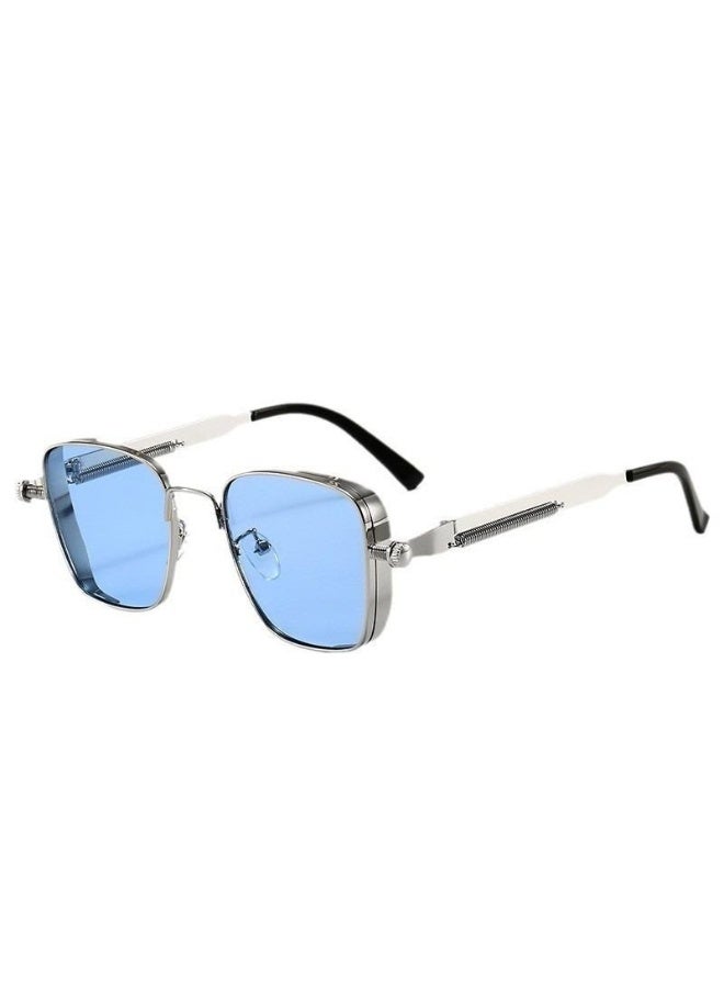 Metal Retro Square Steampunk Sunglasses with UV400 Protection - Image 3