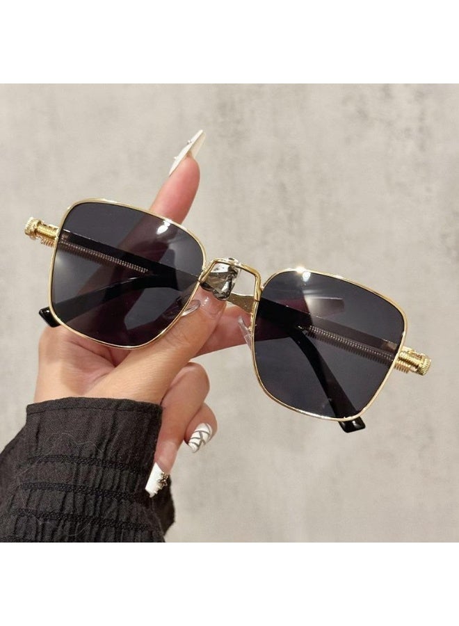 Metal Retro Square Steampunk Sunglasses with UV400 Protection - Image 5