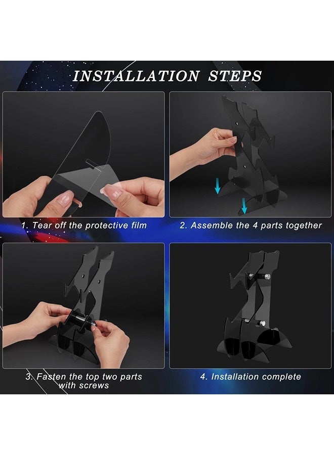 شيبشيب حامل ذراع تحكم بطبقتين، رف لحامل ذراع التحكم وحامل سماعات للأجهزة Xbox Series X S / Xbox One / PS5 / PS4 / نينتندو سويتش / الكمبيوتر الشخصي / السماعات، منظم شامل لإكسسوارات ألعاب الفيديو. - Image 5