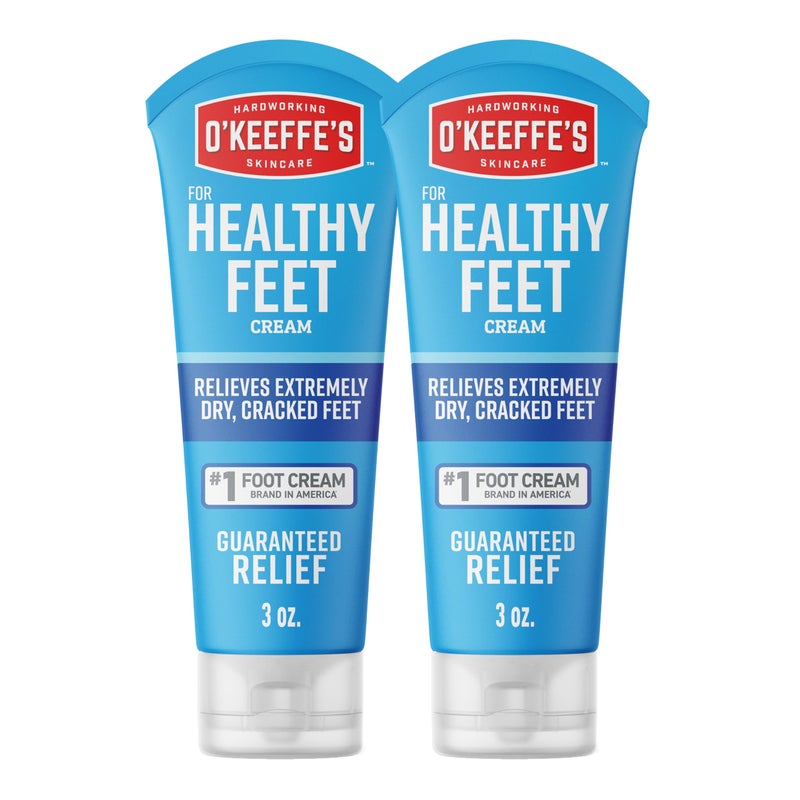 O'Keeffe's for Healthy Feet Foot Cream - 3 oz Tube (2 Pack) - Guaranteed Relief for Extremely Cracked, Dry Feet, Repairing Skincare, Instantly Boosts and Retains Moisture Levels - Image 1