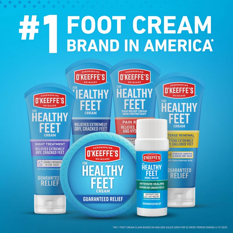 O'Keeffe's for Healthy Feet Foot Cream - 3 oz Tube (2 Pack) - Guaranteed Relief for Extremely Cracked, Dry Feet, Repairing Skincare, Instantly Boosts and Retains Moisture Levels - Image 5