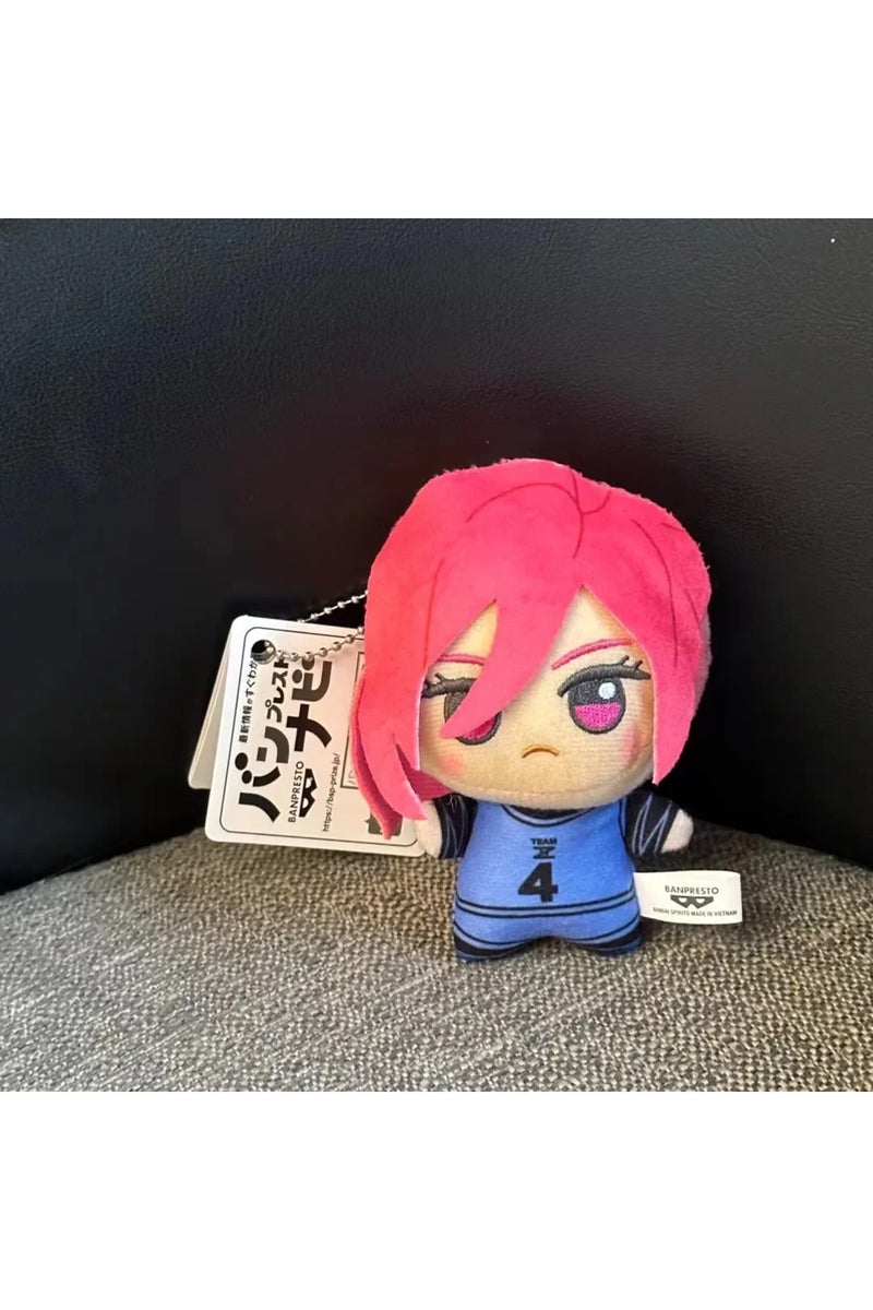 A Mini Blue Lock Plush Toy Keychain Nagi Backpack Charm Anime Peripheral Cute Stuffed Doll Bag Deco.