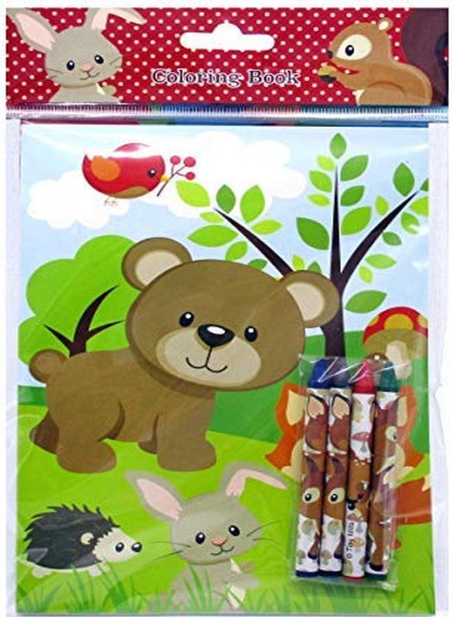 TINYMILLS Woodland Animals Coloring Book for Kids Party Favor Set with 12 Coloring Books and 48 Crayons Cute Forest Creatures Birthday Party Woodland Creatures Party Favor Bag Fillers - Image 3
