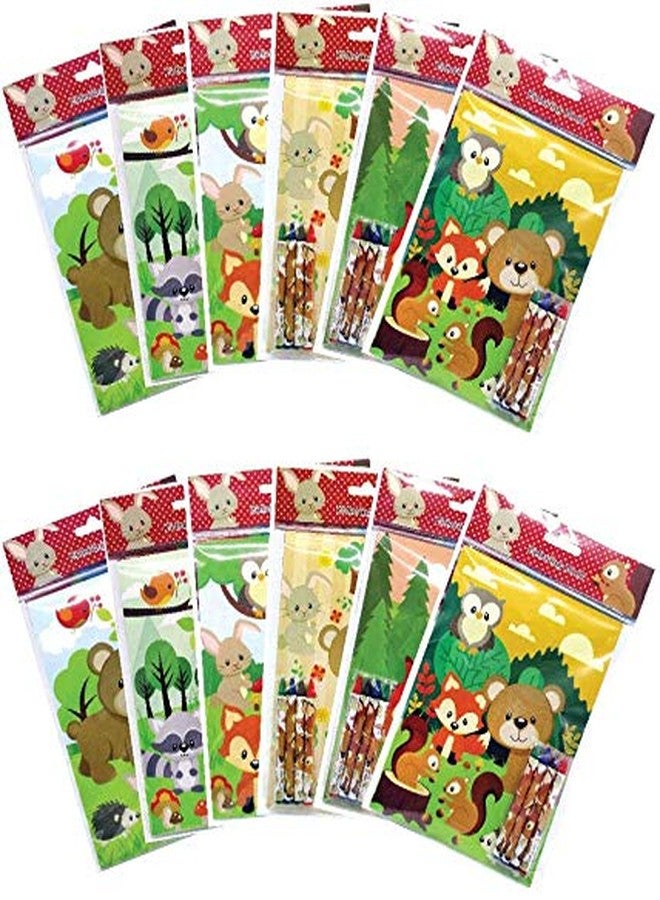 TINYMILLS Woodland Animals Coloring Book for Kids Party Favor Set with 12 Coloring Books and 48 Crayons Cute Forest Creatures Birthday Party Woodland Creatures Party Favor Bag Fillers - Image 2