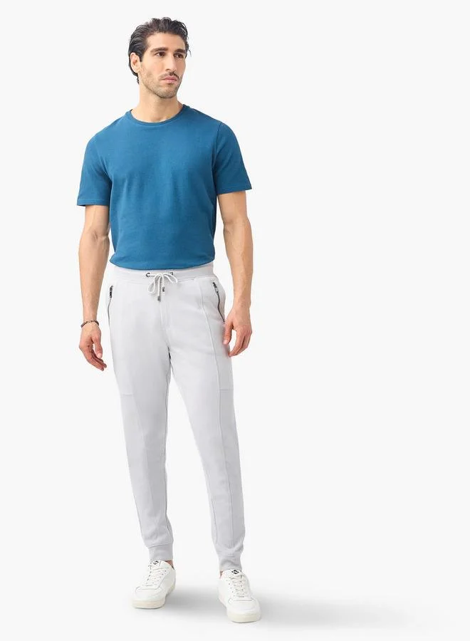 Iconic Iconic Panelled Slim Fit Joggers with Drawstring Closure and Pockets