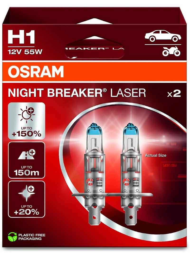 Osram H1 Night Breaker Laser NX Headlight Bulb Set - Image 1